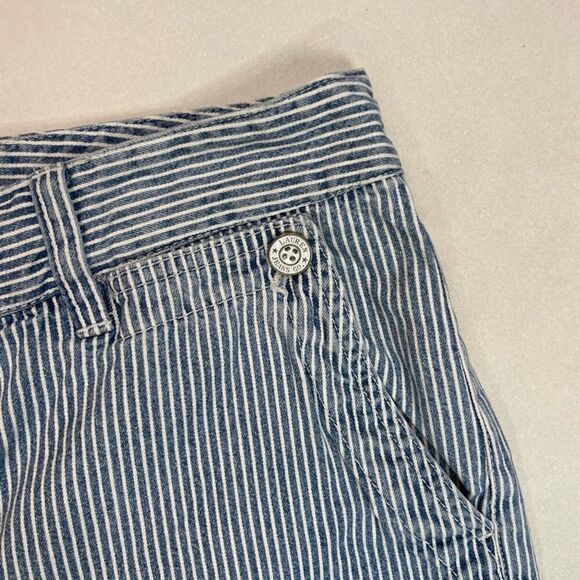 Polo Jeans Ralph Lauren Denim Jean Shorts Women Size 14 Blue White Striped - Picture 2 of 5